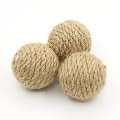 IntiMe Lot de 3 balles en sisal pour chat