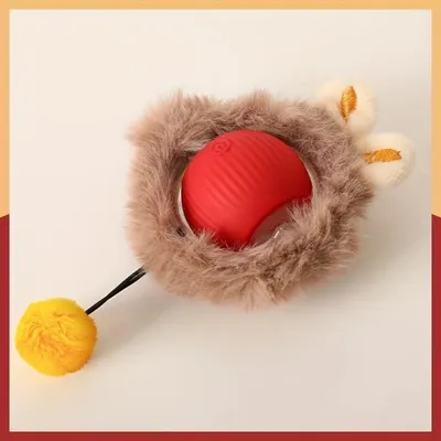 IntiMeg Jouet pour chat balle en peluche électrique