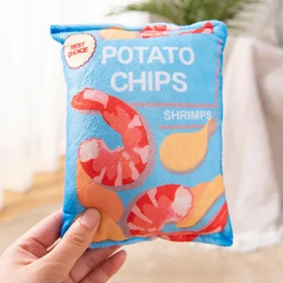 IntiMeg Jouet couineur pour chien Chips de pommes de terre
