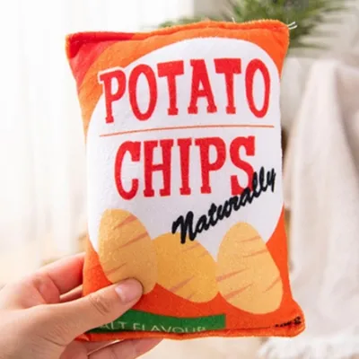IntiMeg Jouet couineur pour chien Chips de pommes de terre IntiMeg Jouet couineur pour chien Chips de pommes de terre