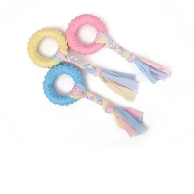 IntiMeg Jouet pour chien en corde de coton et boucle en tissu IntiMeg Jouet pour chien en corde de coton et boucle en tissu