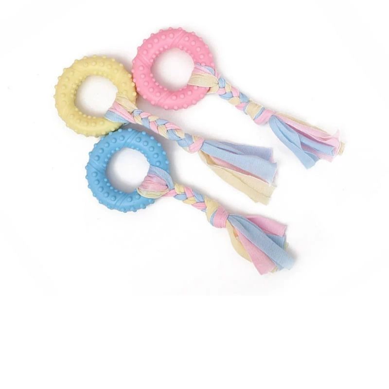 IntiMeg Jouet pour chien en corde de coton et boucle en tissu