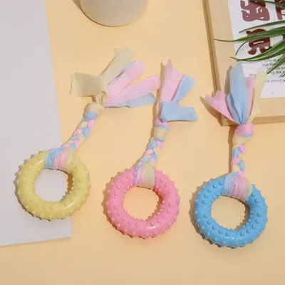 IntiMeg Jouet pour chien en corde de coton et boucle en tissu