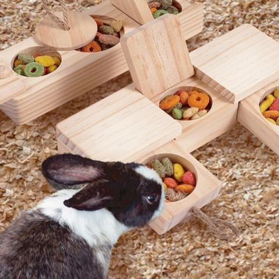IntiMeg Jouets en bois pour lapins et autres petits animaux