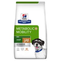 Packung Hill's Trockenfutter für ausgewachsene Hunde - Rezeptdiäten J/D Mini Met