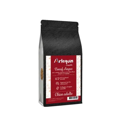 Arlequin - CROQUETTE CHIEN SANS CÉRÉALES   BOEUF ANGUS (65%)