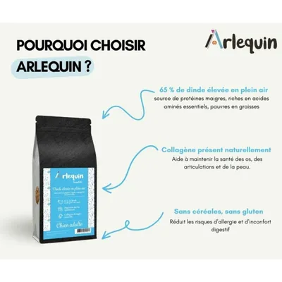 Arlequin - CROQUETTE CHIEN  - SANS CÉRÉALES -   - Dinde