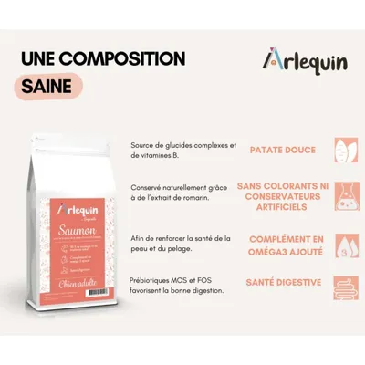 Arlequin - CROQUETTE CHIEN SANS CÉRÉALES    SAUMON TRUITE