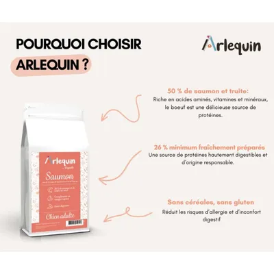 Arlequin - CROQUETTE CHIEN SANS CÉRÉALES    SAUMON TRUITE