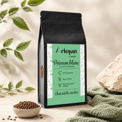 Arlequin - CROQUETTE CHAT STERILISE   IRRESISTIBLE POISSON BLANC   HARENG