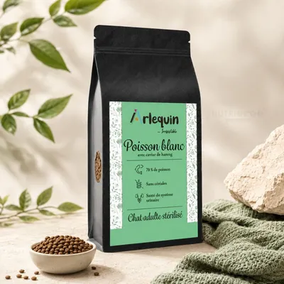 Arlequin - CROQUETTE CHAT STERILISE IRRESISTIBLE POISSON BLANC HARENG Arlequin - CROQUETTE CHAT STERILISE IRRESISTIBLE POISSON BLANC HARENG