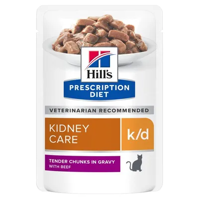 HILL'S -  CHAT ADULT PRESCRIPTION DIETS K/D KIDNEY CARE BOEUF