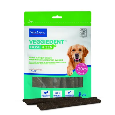 VIRBAC - Friandises   chiens de + 30kg -  VEGGIEDENT ZEN L