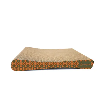 Bagane Griffoir chat rétro kaki et orange, Louxor Bagane Griffoir chat rétro kaki et orange, Louxor