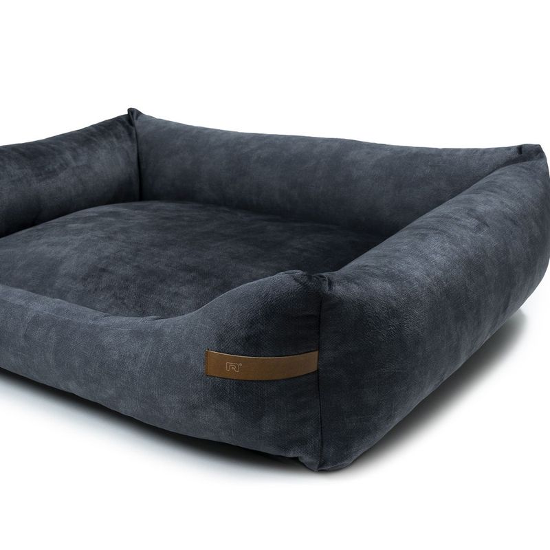 Bagane Panier grand chien / chat gris, écologique au toucher velours Ecow