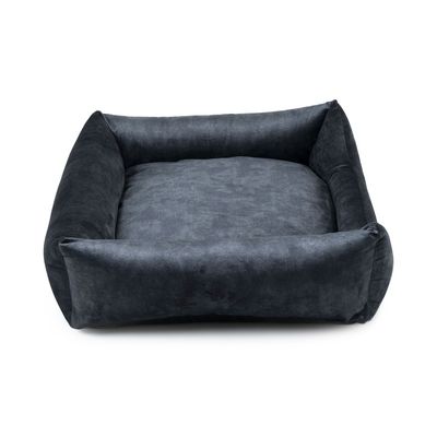 Bagane Panier grand chien / chat gris, écologique au toucher velours Ecow