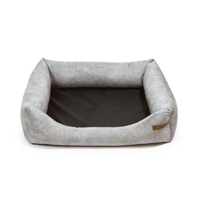 Bagane Panier chien / chat gris clair, écologique au toucher velours Ecow