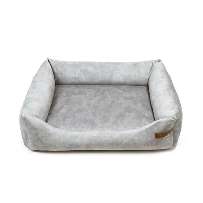Bagane Panier chien / chat gris clair, écologique au toucher velours Ecow