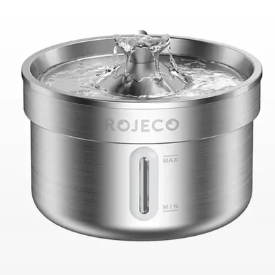 ROJECO - Fontaine à eau en acier inoxydable pour chats et chiens