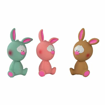 LOT DE 12 JOUETS EN LATEX "LOS LAPINOS"