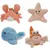 LOT DE 4  PELUCHES "TRESORS MARINS"
