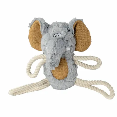PELUCHE " SAFARI" ELEPHANT AVCE CORDES