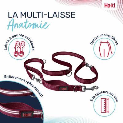 LAISSE MULTI POSITION ANATOMY HALTI MAGENTA