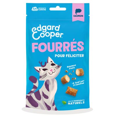 Edgard Cooper - Friandises Sans Céréales pour Chat fourrées au Saumon 60g