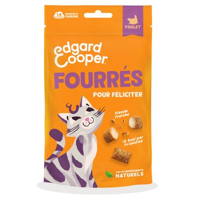 Edgard Cooper - Friandises Sans Céréales pour Chat fourrées au Poulet 60g
