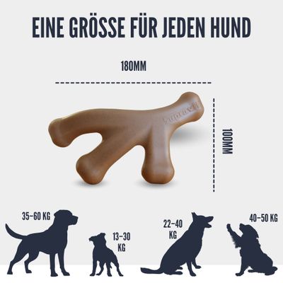 Supravit ChewDeer Hundespielzeug für starke Kauer - Stabiles Kauspielzeug