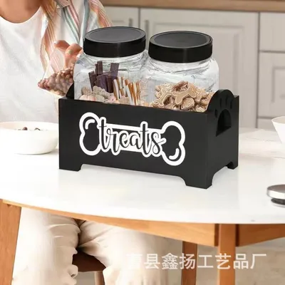 IntiMeg Caja de almacenamiento de madera para alimentos y juguetes