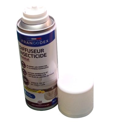 Diffuseur insecticide habitat parfum citron contre puces et acariens, 200 m