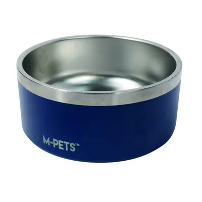 M-PETS Gamelle ESKIMO Double paroi 2 L - D20 x 9 cm - Bleu