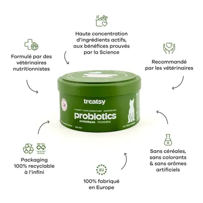 Treatsy Complément Alimentaire - Probiotiques pour chat