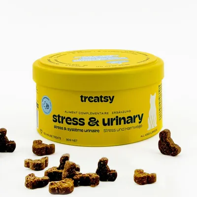 Treatsy Complément Alimentaire - Stress & Système urinaire pour chat