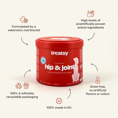 Treatsy Nahrungsergänzungsmittel – Mobilität & Gelenke für Hunde