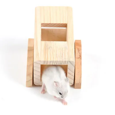 IntiMeg Cabane en bois avec tonneau à bascule pour hamster