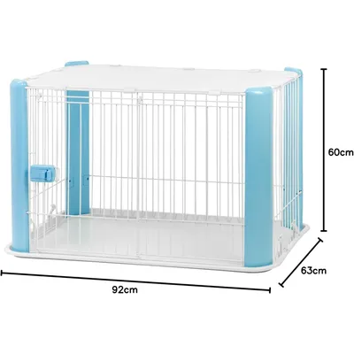 Parc pour Chien Intérieur, L92xP63xH60cm, pour Chiot, Lapin, avec toit