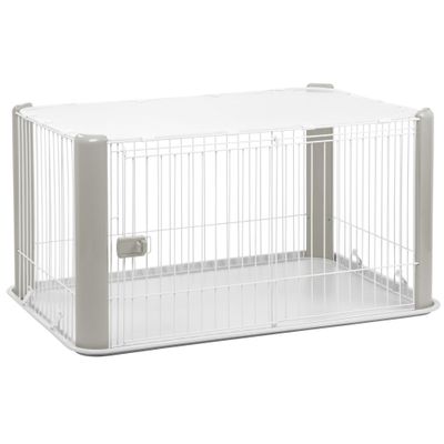 Parc à chiot d'intérieur, Toit amovible, Gris, CLS-1130