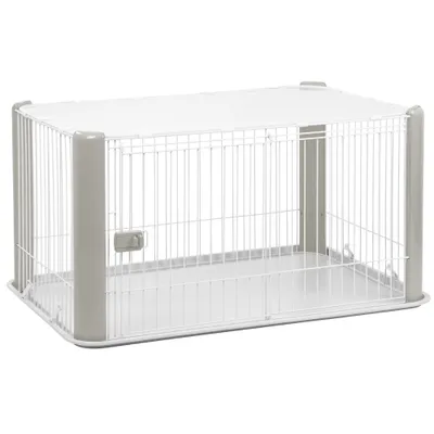 Parc à chiot d'intérieur, Toit amovible, Gris, CLS-1130 Parc à chiot d'intérieur, Toit amovible, Gris, CLS-1130