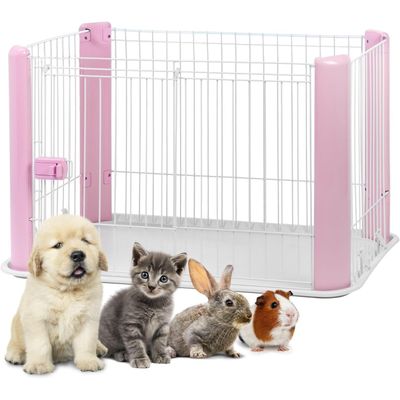 Parc pour Chien Intérieur, L92xP63xH60cm, pour Chiot, Lapin, avec toit