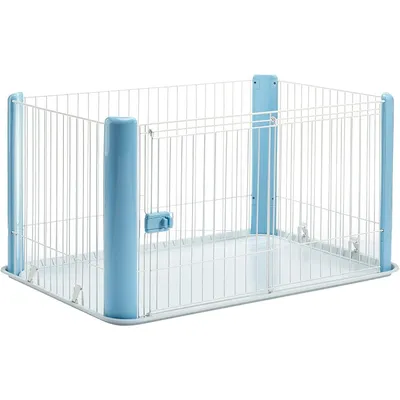 Parc pour Chien Intérieur, L113xP78xH60cm, pour Chiot, Lapin, avec toit