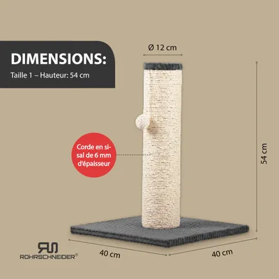 Rohrschneider Arbre à chat/tronc XL tissu velours côtelé