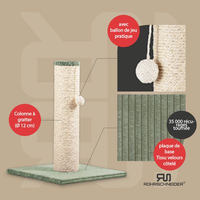 Rohrschneider Arbre à chat/tronc XL tissu velours côtelé