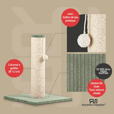 Rohrschneider Arbre à chat/tronc XL tissu velours côtelé