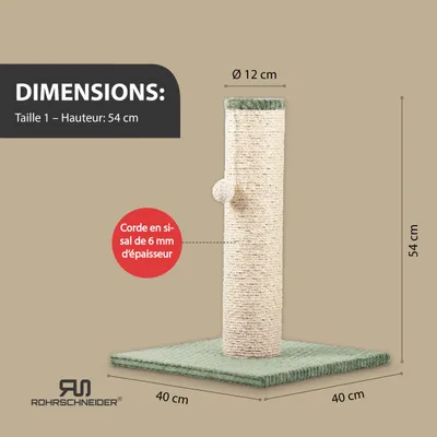 Rohrschneider Arbre à chat/tronc XL tissu velours côtelé