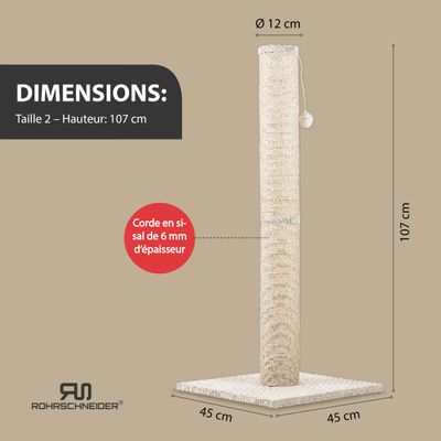 Rohrschneider Arbre à chat/tronc XL tissu velours côtelé