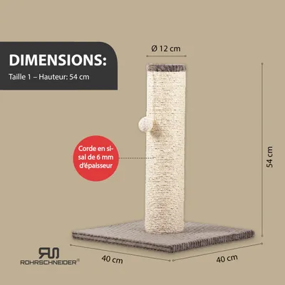 Rohrschneider Arbre à chat/tronc XL tissu velours côtelé