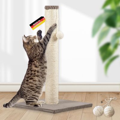 Rohrschneider Arbre à chat/tronc L tissu velours côtelé taille 1, taupe