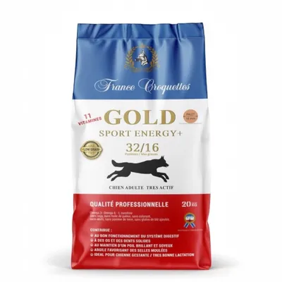 France Croquettes pour chien adulte gold sport energy+ 32/16 low grain France Croquettes pour chien adulte gold sport energy+ 32/16 low grain